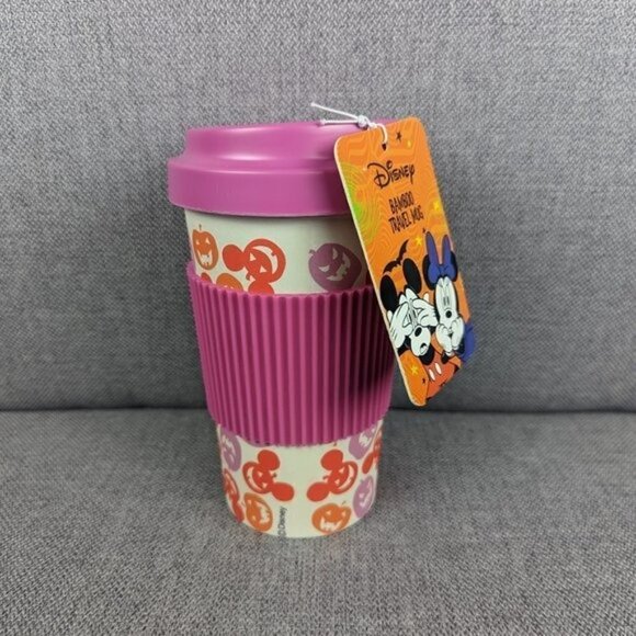 Disney Mickey Halloween Pumpkin Bamboo Travel Mug - Picture 1 of 3